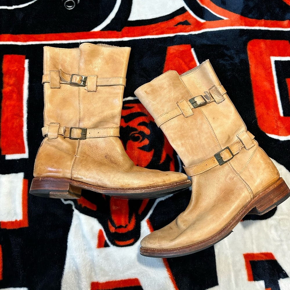 Ladies Bed Stu Cobbler Series Leather Moto Boots